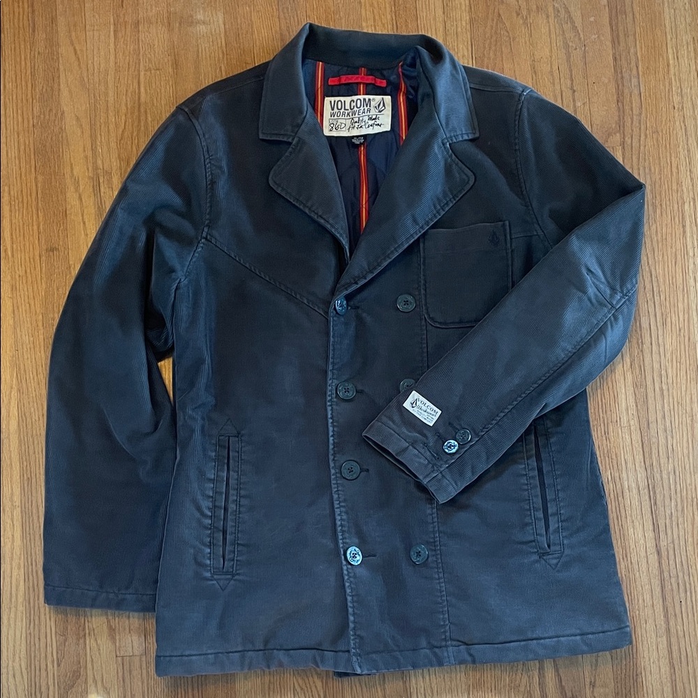 Volcom Men's Dark Gray Pea Coat